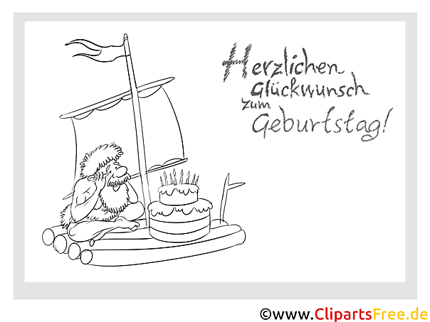 Floß Kuchen Vorlage zum Ausmalen zum Geburtstag