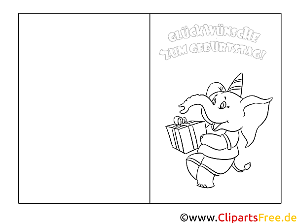 Klappkarte zum Geburtstag Elefant Geschenk