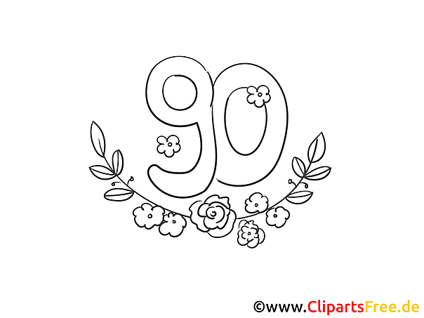 Neunzig Rosen Geburtstag Malvorlage