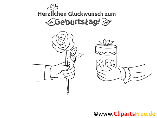 Rose Geschenk Geburtstag Ausmalbild