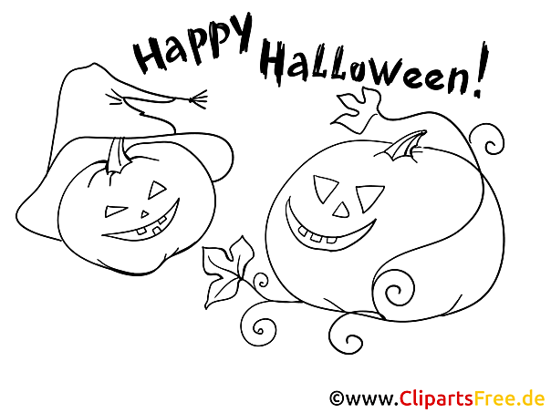 Einfache Malvorlage zu Halloween für kleine Kinder
