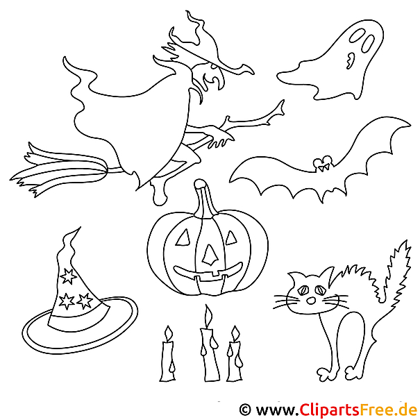 Halloween Malvorlagen - Hexen, Gespenster, Fledermause Halloween Malvorlagen - Hexen, Gespenster, Fledermause