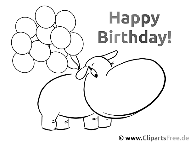 Color the picture for kids - Happy Birthday