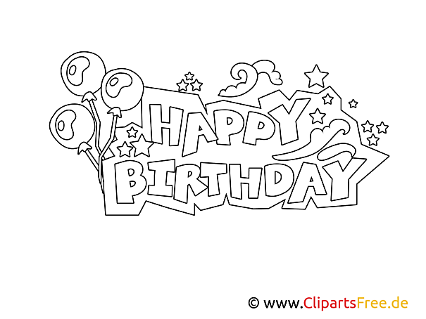 Happy Birthday Buchstaben zum Drucken, Ausmalen