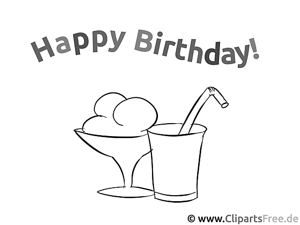 happy birthday eis und cocktail malvorlage
