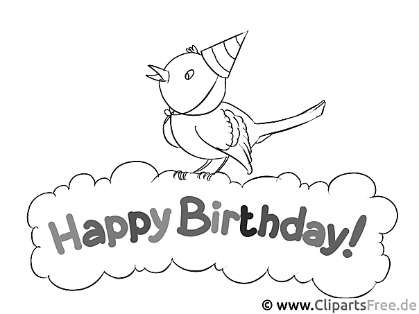 Happy Birthday page to color
