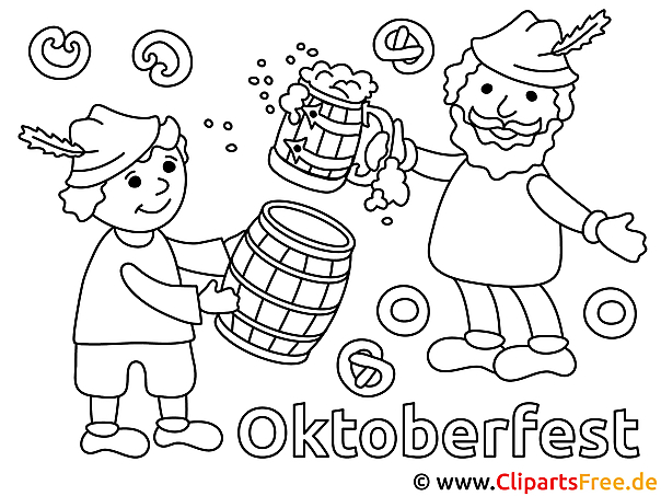 Oktoberfest para colorear para niños gratis