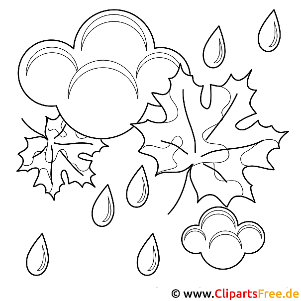 Regen Bild - Vorlage zum Malen Herbst