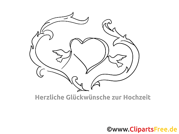 Druckmalvorlage Hochzeit