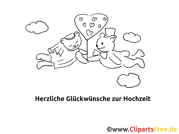 Grusskarte zur Hochzeit zum Selbstausmalen