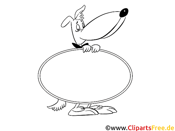 Cartoon Hund Ausmalbild zum Ausdrucken und Ausmalen kostenlos