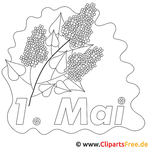 Flieder Bild zum 1 Mail zum Ausmalen