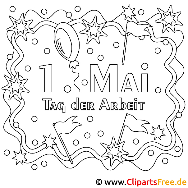 Malvorlage zum Ausdrucken 1 Mai
