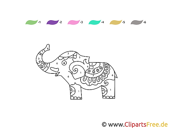 słoń malowanie po numerach dla dzieci