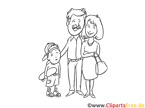Kostenloses Ausmalbild einer fröhlichen Familie im PDF-Format Kostenloses Ausmalbild einer fröhlichen Familie im PDF-Format