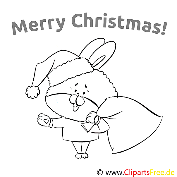 Kostenloses Ausmalbild Weihnachts-Hase im PDF-Format zum Ausmalen Kostenloses Ausmalbild Weihnachts-Hase im PDF-Format zum Ausmalen