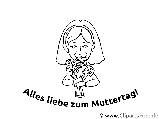 Kostenloses Ausmalbild für den Muttertag im PDF-Format