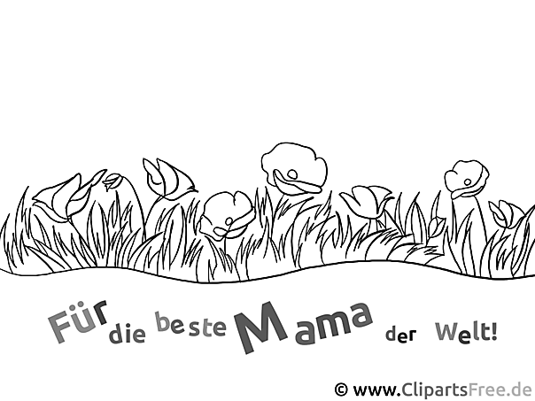 Kostenloses Ausmalbild für Mama im PDF-Format - Malvorlage gratis