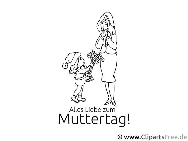 Kostenloses Ausmalbild für den Muttertag – Malvorlage PDF gratis