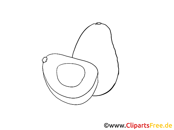 Kostenloses Ausmalbild Avocado als Malvorlage im PDF-Format