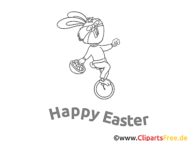 Kostenloses Ausmalbild Osterhase auf Einrad – PDF Malvorlage gratis Kostenloses Ausmalbild Osterhase auf Einrad – PDF Malvorlage gratis