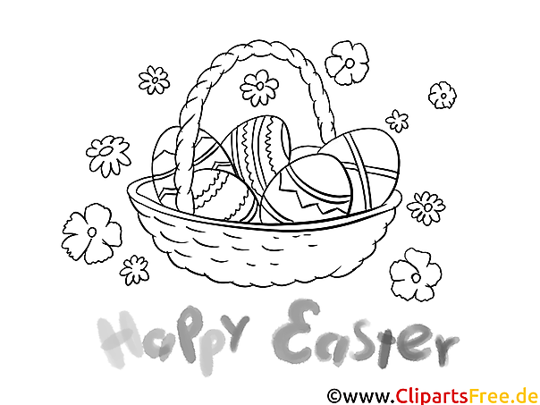 Kostenloses Ausmalbild Osterkorb mit bunten Eiern als PDF Kostenloses Ausmalbild Osterkorb mit bunten Eiern als PDF