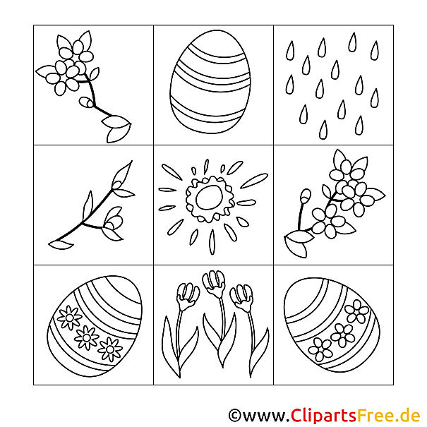 Kostenloses Ausmalbild mit Oster-Eiern und Blumen als PDF Kostenloses Ausmalbild mit Oster-Eiern und Blumen als PDF