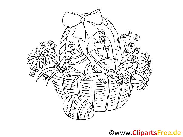 Kostenloses Ausmalbild Blumenkorb mit Ostereiern als PDF downloaden Kostenloses Ausmalbild Blumenkorb mit Ostereiern als PDF downloaden
