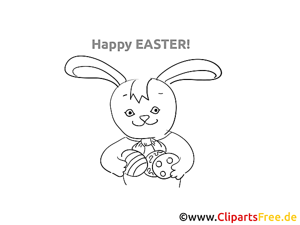 Kostenloses Ausmalbild Osterhase als Malvorlage im PDF-Format