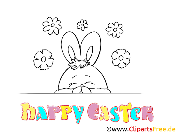 Kostenloses Ausmalbild Hase für Ostern als PDF Malvorlage