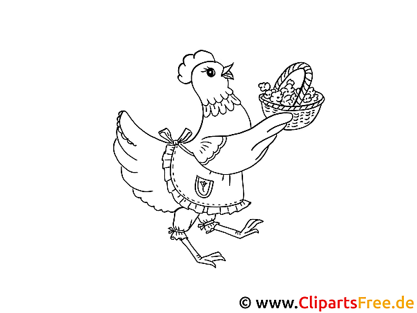 Kostenloses Ausmalbild Huhn als Malvorlage im PDF-Format Kostenloses Ausmalbild Huhn als Malvorlage im PDF-Format