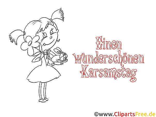 Kostenloses Ausmalbild mit Mädchen und Hase als PDF-Vorlage