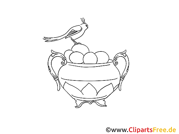 Kostenloses Ausmalbild mit Obst und Vogel als Malvorlage im PDF Kostenloses Ausmalbild mit Obst und Vogel als Malvorlage im PDF