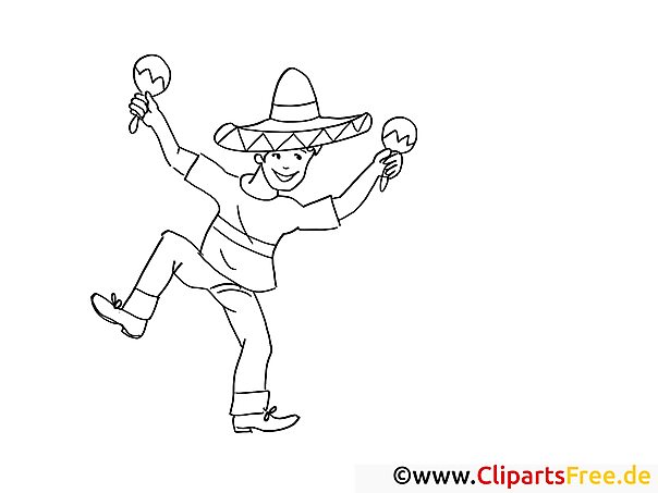 Kostenfreies Ausmalbild: Fröhlicher Junge mit Sombrero als Malvorlage PDF Kostenfreies Ausmalbild: Fröhlicher Junge mit Sombrero als Malvorlage PDF
