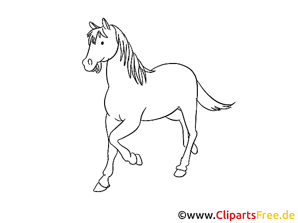 Kostenloses Ausmalbild Pferd als Malvorlage im PDF-Format