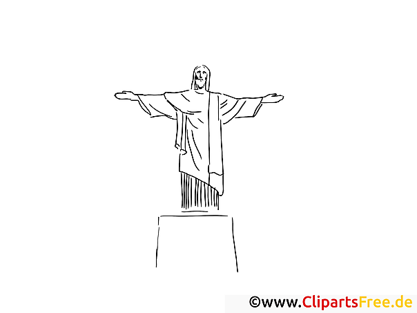 Kostenloses Ausmalbild Christusstatue als PDF-Malvorlage downloaden Kostenloses Ausmalbild Christusstatue als PDF-Malvorlage downloaden