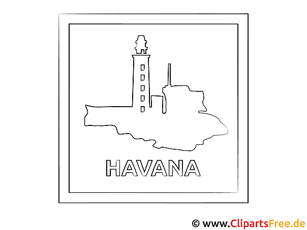 Kostenloses Ausmalbild Leuchtturm Havanna als PDF Malvorlage Kostenloses Ausmalbild Leuchtturm Havanna als PDF Malvorlage