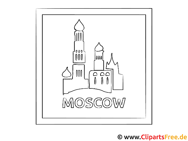 Kostenloses Ausmalbild Skyline von Moskau als PDF Malvorlage Kostenloses Ausmalbild Skyline von Moskau als PDF Malvorlage