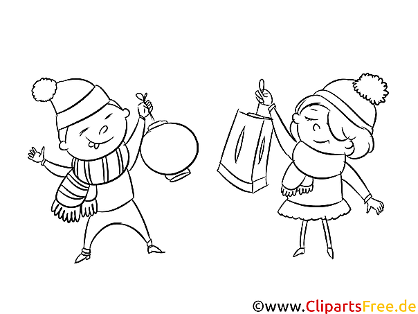 Kostenloses Ausmalbild für Kinder im Winter - PDF Malvorlage gratis