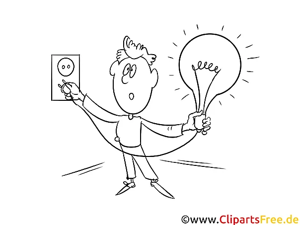 Електричество, изображение на електрическа крушка, илюстрация, клипарт черно и бяло