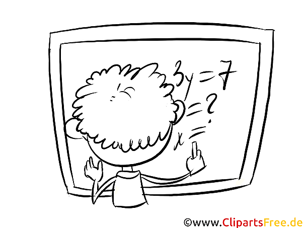 Kostenloses Ausmalbild eines Jungen mit Mathe-Gleichung im PDF