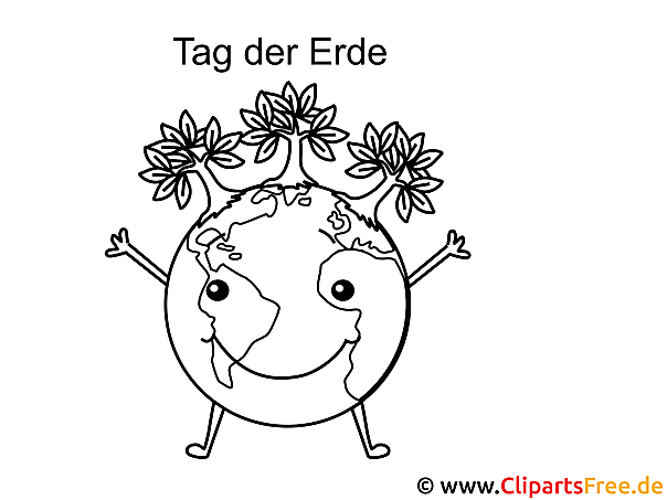 Kostenloses Ausmalbild Erde für Kinder im PDF-Format herunterladen