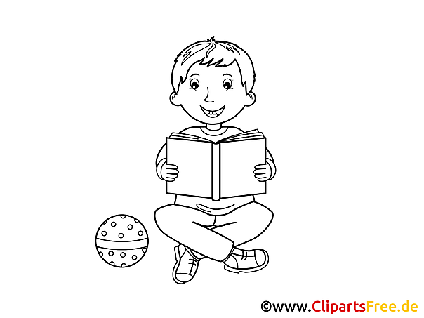 schüler liesst buch bild malvorlage ausmalbild kostenlos