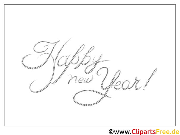 Kostenloses Ausmalbild Happy New Year! als PDF Malvorlage Kostenloses Ausmalbild Happy New Year! als PDF Malvorlage