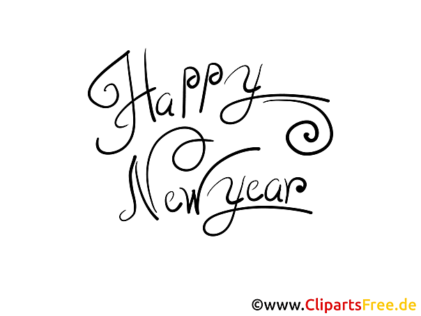 Kostenloses Ausmalbild Happy New Year als PDF Malvorlage Kostenloses Ausmalbild Happy New Year als PDF Malvorlage