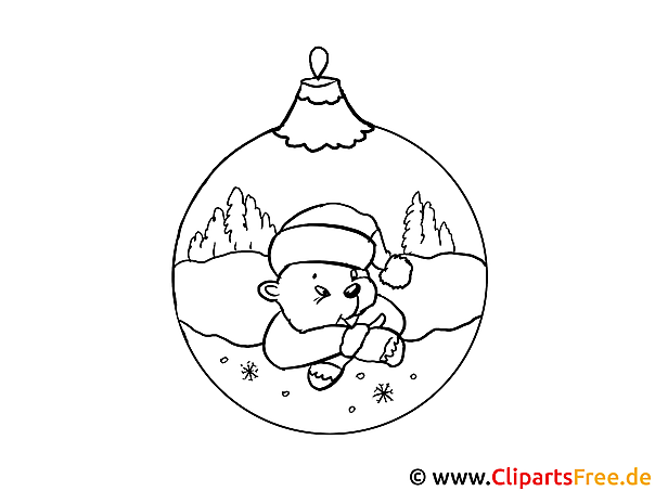 Kostenloses Ausmalbild Bär in Weihnachtskugel als PDF Malvorlage Kostenloses Ausmalbild Bär in Weihnachtskugel als PDF Malvorlage