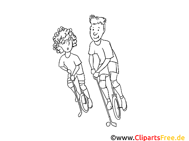 Kostenloses Ausmalbild mit fröhlichen Kindern auf Rollern als PDF