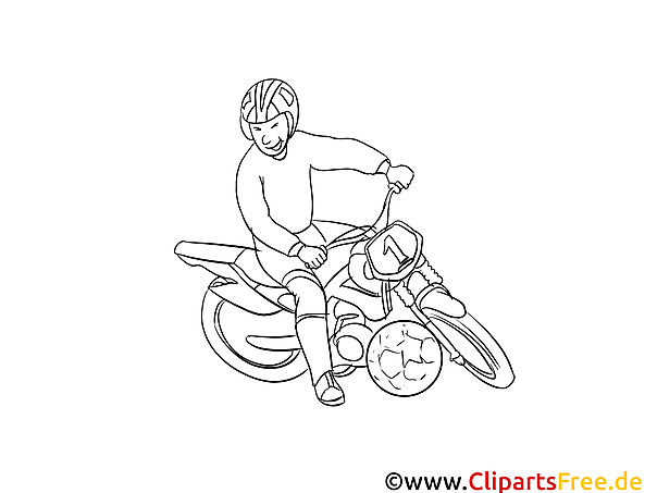 Kostenloses Ausmalbild Motocross Fahrer als PDF Malvorlage