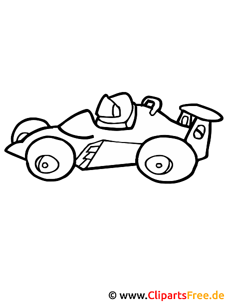 Kostenloses Ausmalbild Rennauto als PDF Malvorlage für Kinder