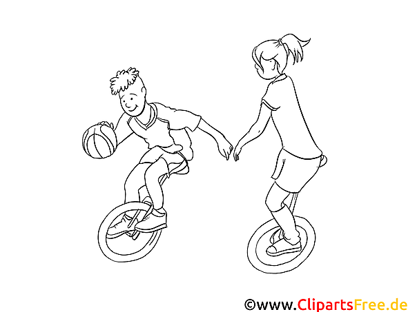 Kostenloses Ausmalbild für Kinder mit Einrädern im PDF-Format Kostenloses Ausmalbild für Kinder mit Einrädern im PDF-Format